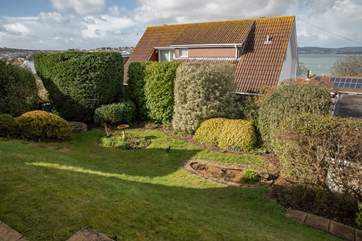 Please be careful in the back garden, especially with little ones. The pond is being removed and filled in, however the steep slope will remain.