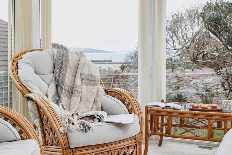 Enjoy the sea views from the conservatory.
