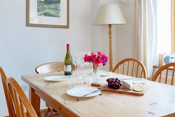 The farmhouse table is the perfect place to gather and plan a day out and about.