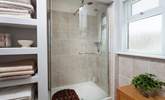 The shower-room on the first floor has a spacious shower cubicle. - Thumbnail Image