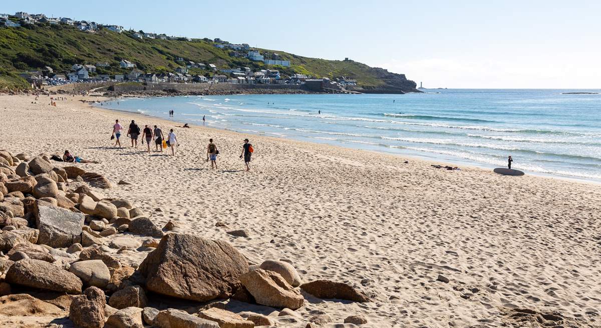 The beautiful sandy beach at Sennen is worth a visit during your stay.