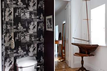 The WC has fun wallpaper - say hello to Marilyn.