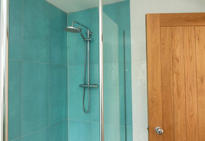 The gorgeous shower in the en suite to bedroom 1.