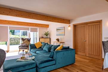 The large sofa beckons you to totally relax at the end of a busy day discovering all the delights on offer in north Cornwall.