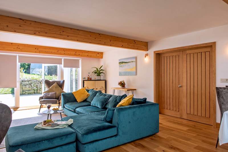 The large sofa beckons you to totally relax at the end of a busy day discovering all the delights on offer in north Cornwall.