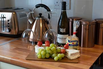 Let's chill out with a glass of wine.