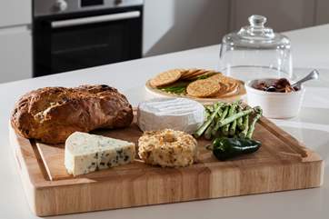 You can buy delicious local cheeses from the village.