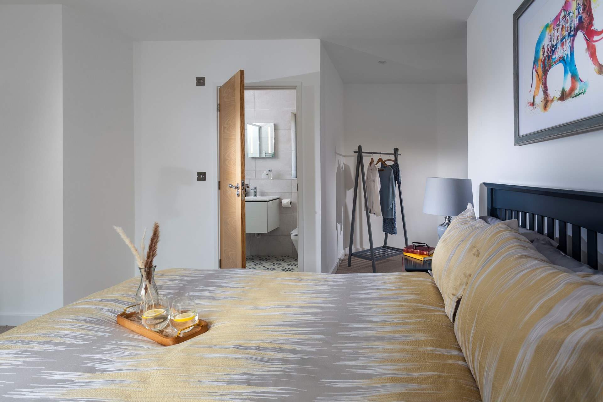 The main bedroom with fabulous en suite oozes luxury.