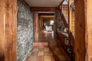 Stepping into the living area from the kitchen.