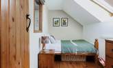 Bedroom 3 is perfect for one, with this slightly smaller double bed (width is standard double, it is the length which is slightly shorter than standard). - Thumbnail Image