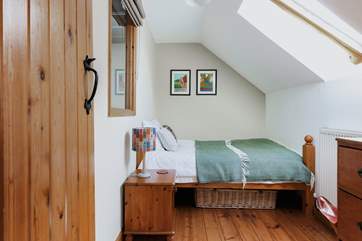 Bedroom 3 is perfect for one, with this slightly smaller double bed (width is standard double, it is the length which is slightly shorter than standard).