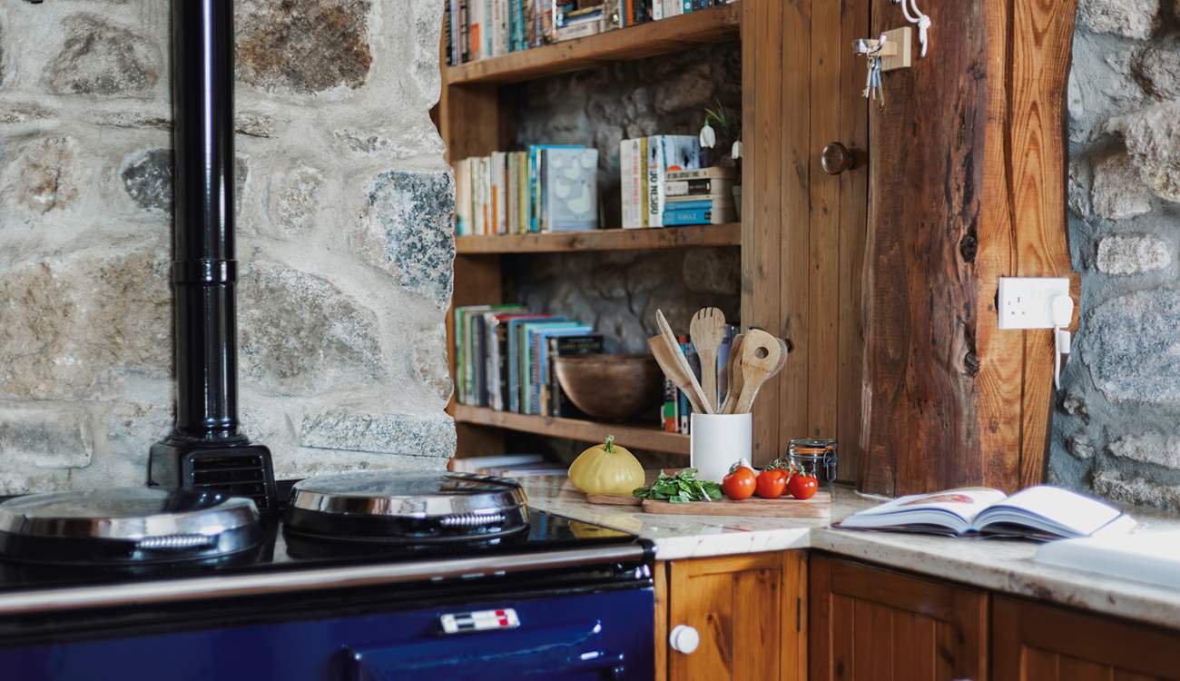 The kitchen is beautiful and quirky. 
