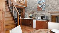 The kitchen and dining space.