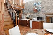 The kitchen and dining space.