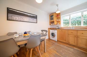 The kitchen/diner is a great spot to sit down and plan your day's adventures.