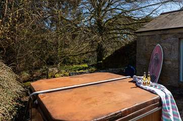 You are surrounded by countryside, listen to the birds and the stream that runs under the hot tub.