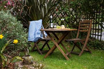 Enjoying a spot of dining al fresco is a real treat in this secluded spot.