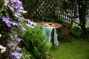 Enjoying a spot of dining al fresco is a real treat in this secluded spot.