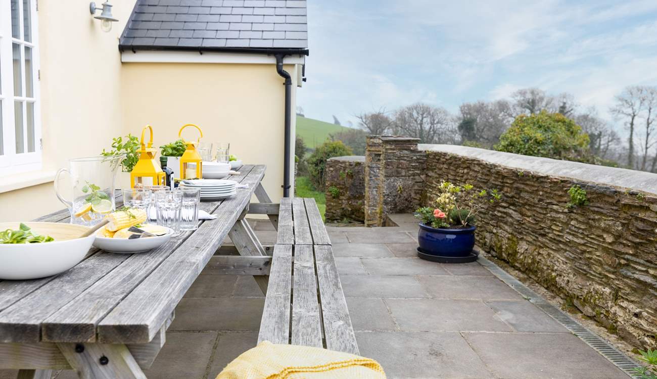 The patio area is accessed via the kitchen, making serving up an al fresco feast easy peasy.