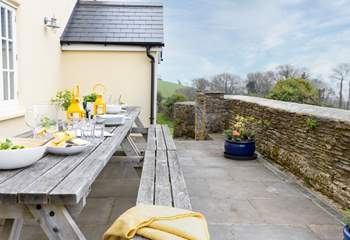 The patio area is accessed via the kitchen, making serving up an al fresco feast easy peasy.