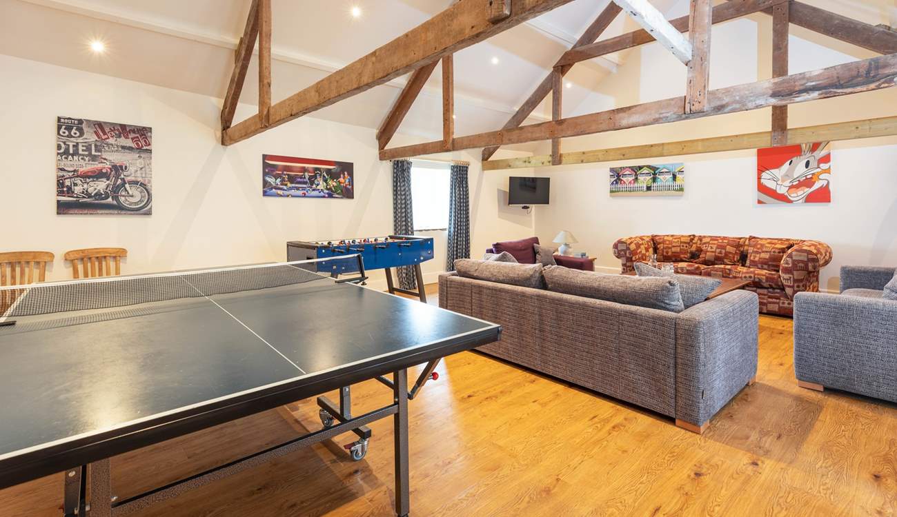 The second sitting-area and games-room. This room is a huge hit with all generations.