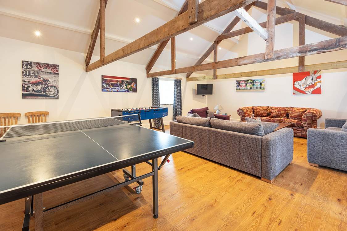 The second sitting-area and games-room. This room is a huge hit with all generations.