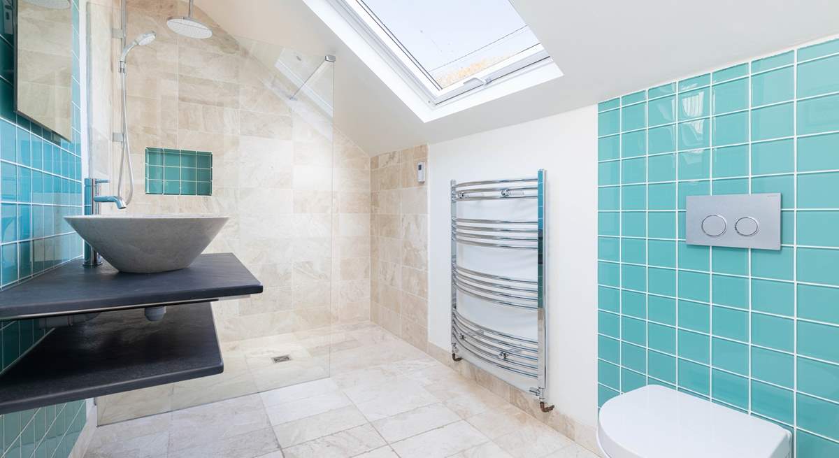 The glorious family shower-room is just the ticket for washing the day's sand and sun cream away.