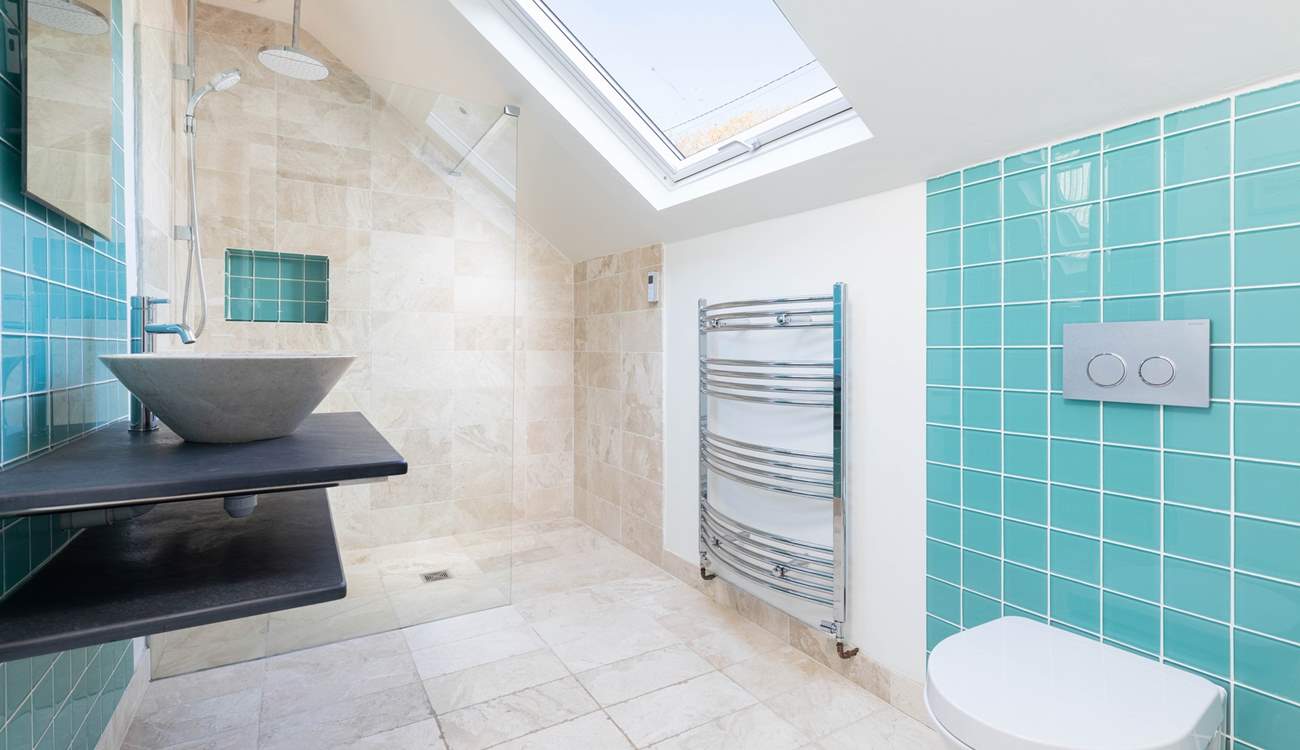The glorious family shower-room is just the ticket for washing the day's sand and sun cream away.