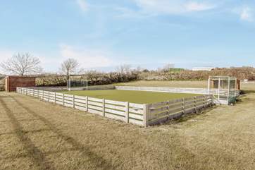 Feeling energetic! The astro pitch is great for a game of football.