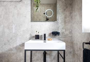 The wet-room design has been inspired by the the cliffs, Cornish slate and rich tin seams along the coastline.