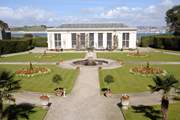 The formal gardens and Orangery Restaurant at Mount Edgcumbe