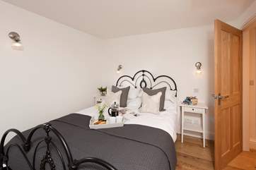 The main bedroom is very romantic.