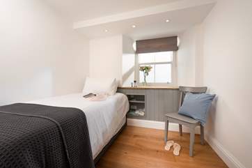 The second bedroom is bijou but can be set up as a single to give more room.