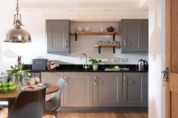 You'll enjoy cooking up those holiday feasts in the stylish kitchen.