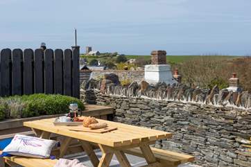 From your own private terrace area take in the far reaching views across to Forrabury Church and the sea.