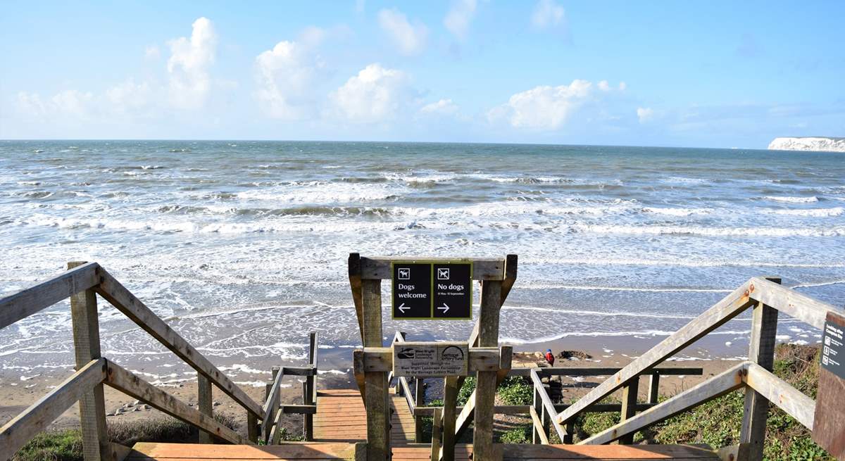 Spend a day on the beach at Compton Bay, a dog-friendly beach on one side only.