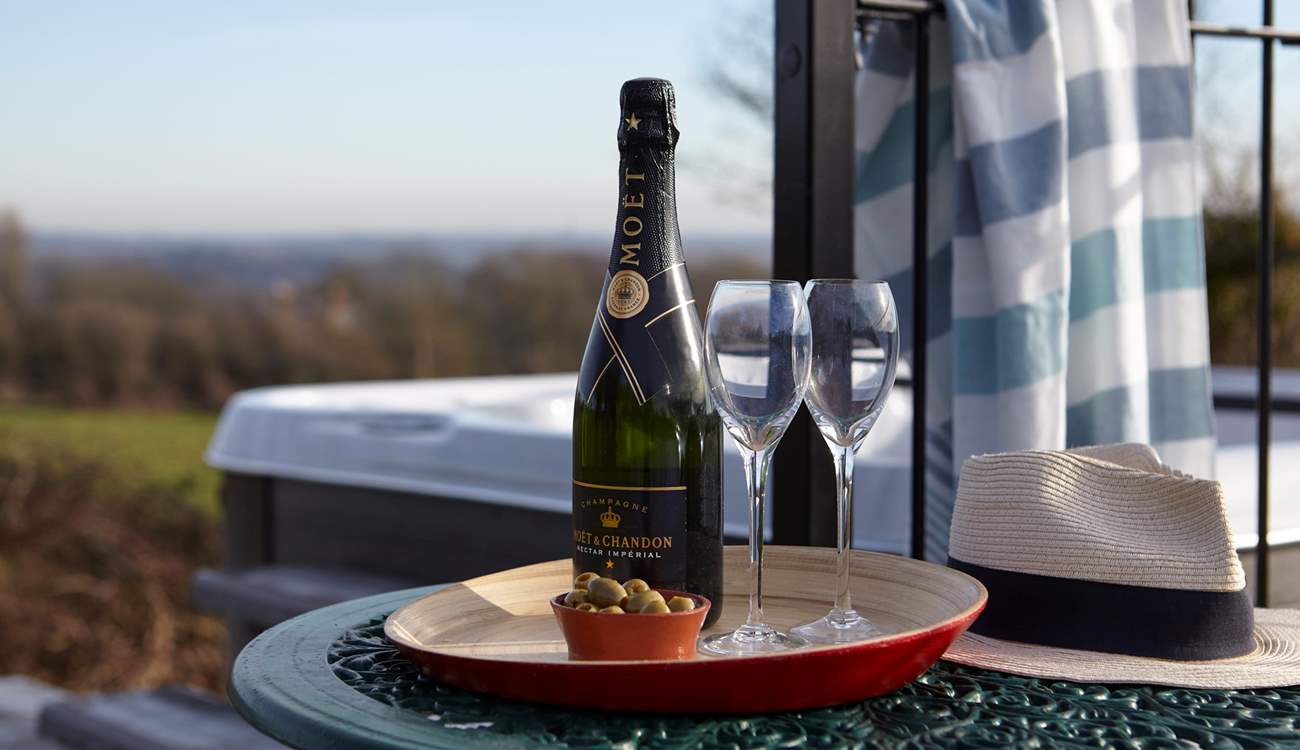 Enjoy the use of the hot tub and the fantastic views!