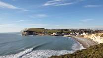 Freshwater Bay in the winter sunshine.