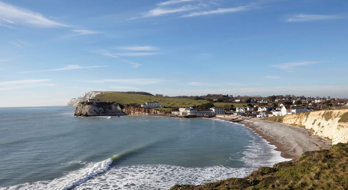 Freshwater Bay in the winter sunshine.