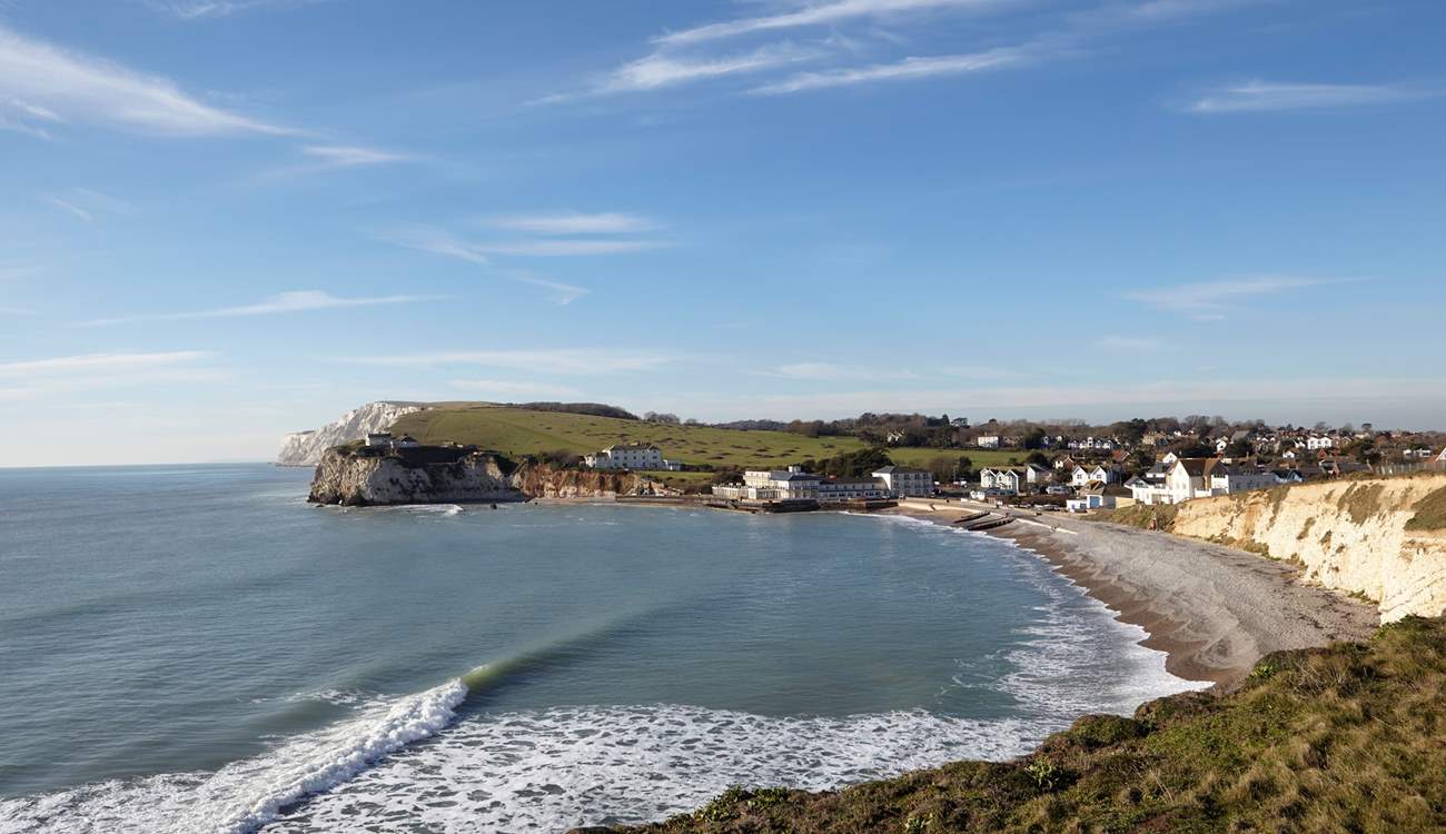Freshwater Bay in the winter sunshine.