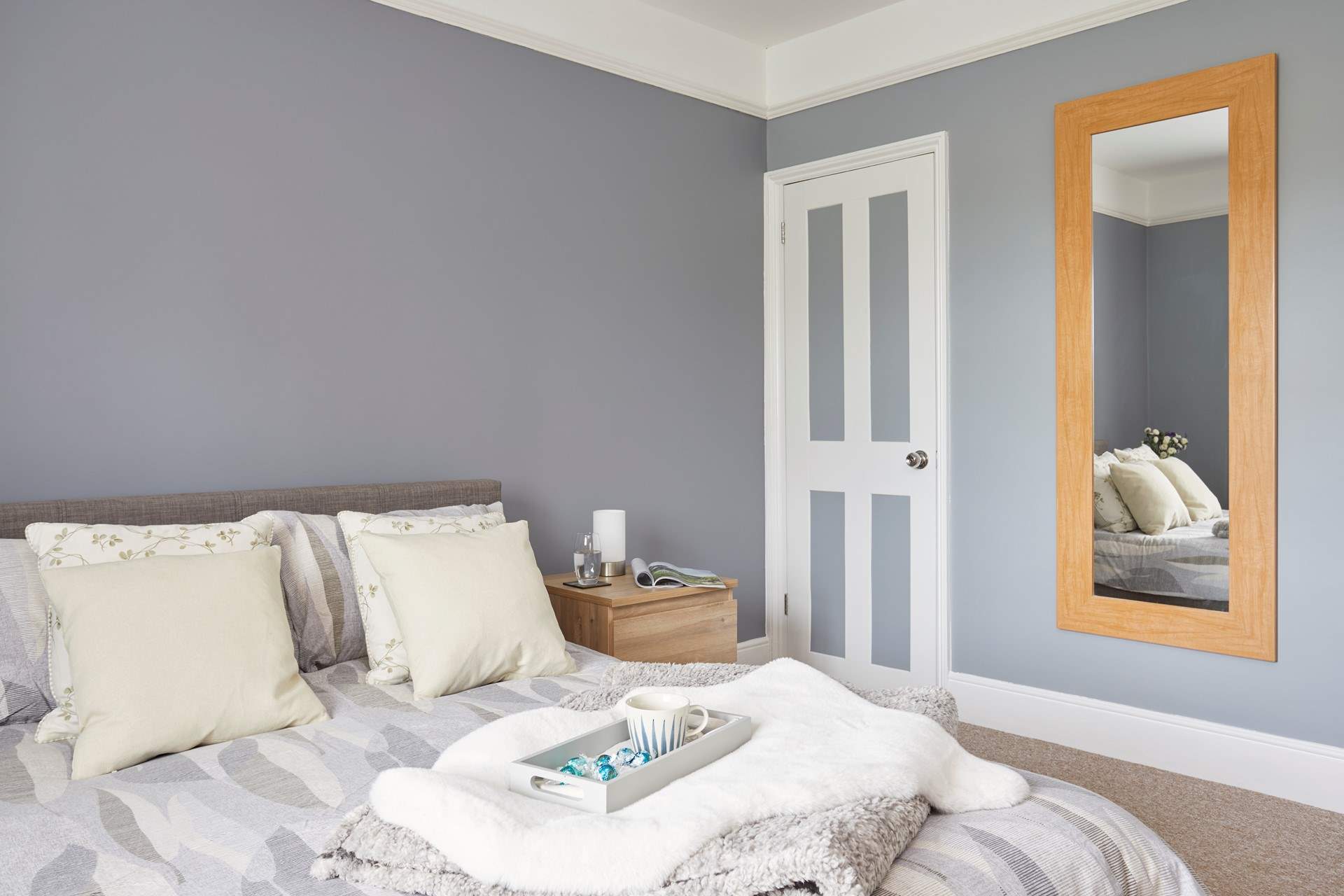 The bedroom is very spacious.