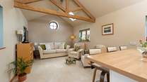 The open plan space is excellent for relaxing in together.