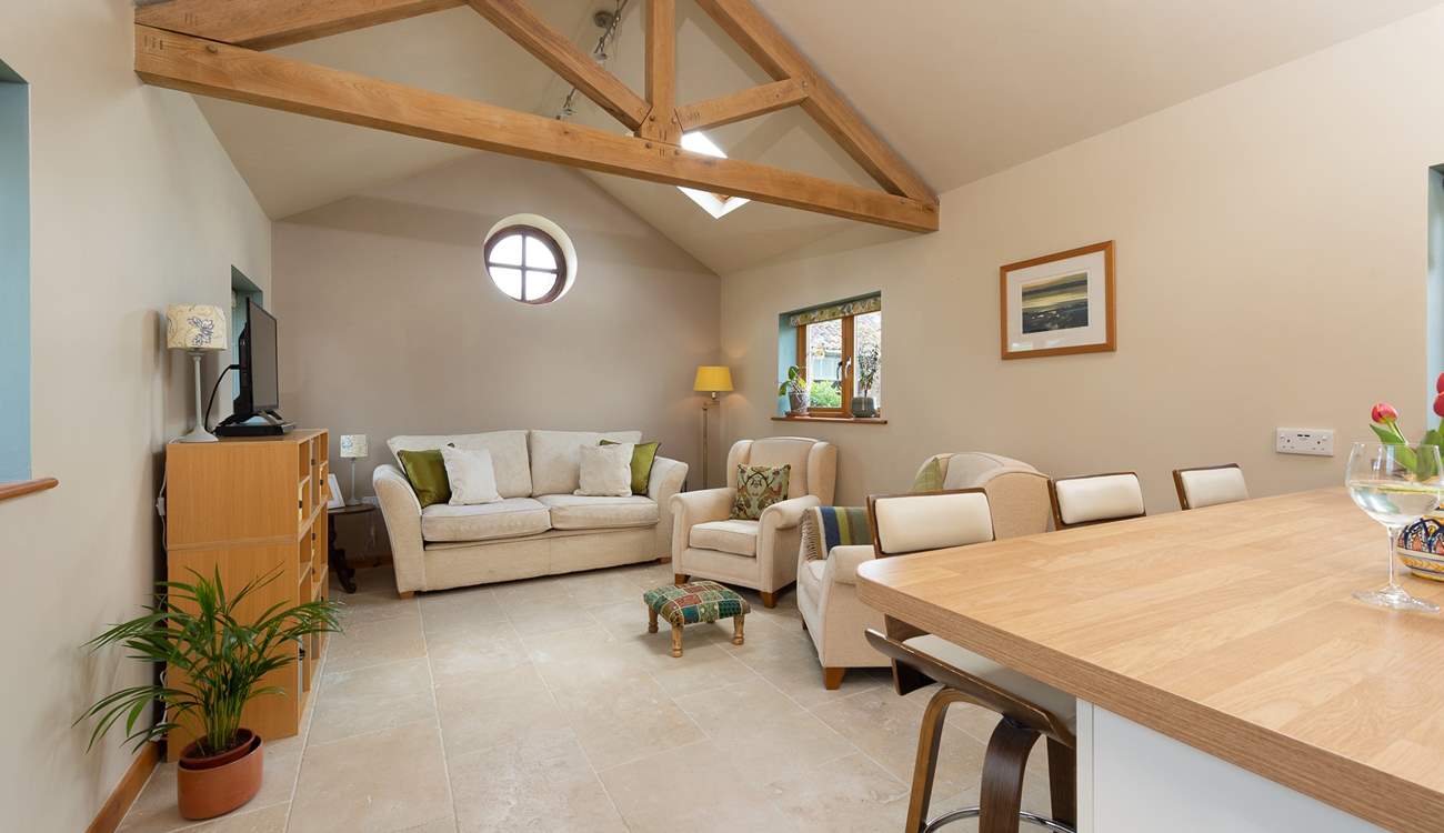 The open plan space is excellent for relaxing in together.