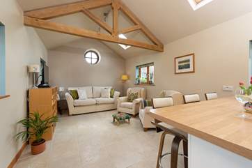 The open plan space is excellent for relaxing in together.