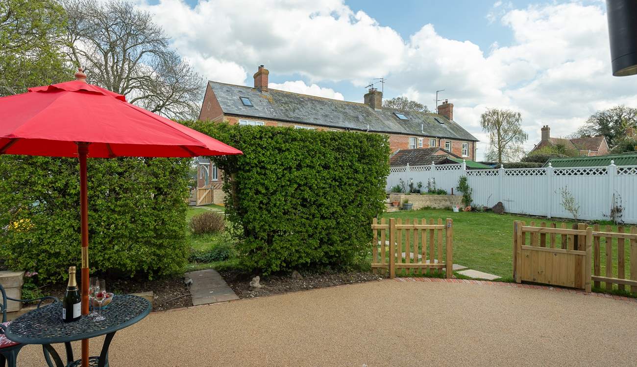 You have your own private patio-area at Swallows' Rest that ensures your privacy. The owners live in the house pictured.
