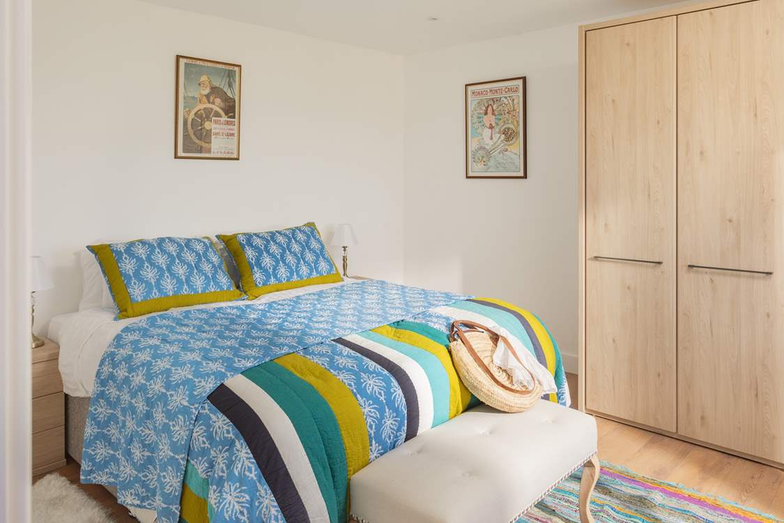 This bedroom can be set up as twins or a super-king bed (Bedroom 3) and it shares the same view as the main bedroom, over the sea and to Kynance Cove.