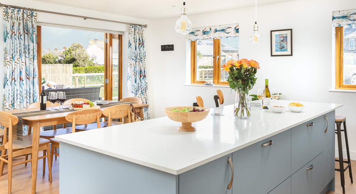 The open plan kitchen/diner provides a social living space to hang out in. 