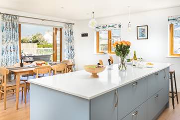 The open plan kitchen/diner provides a social living space to hang out in.