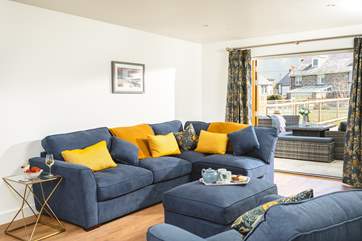 Kick back and relax on the squishy sofa.