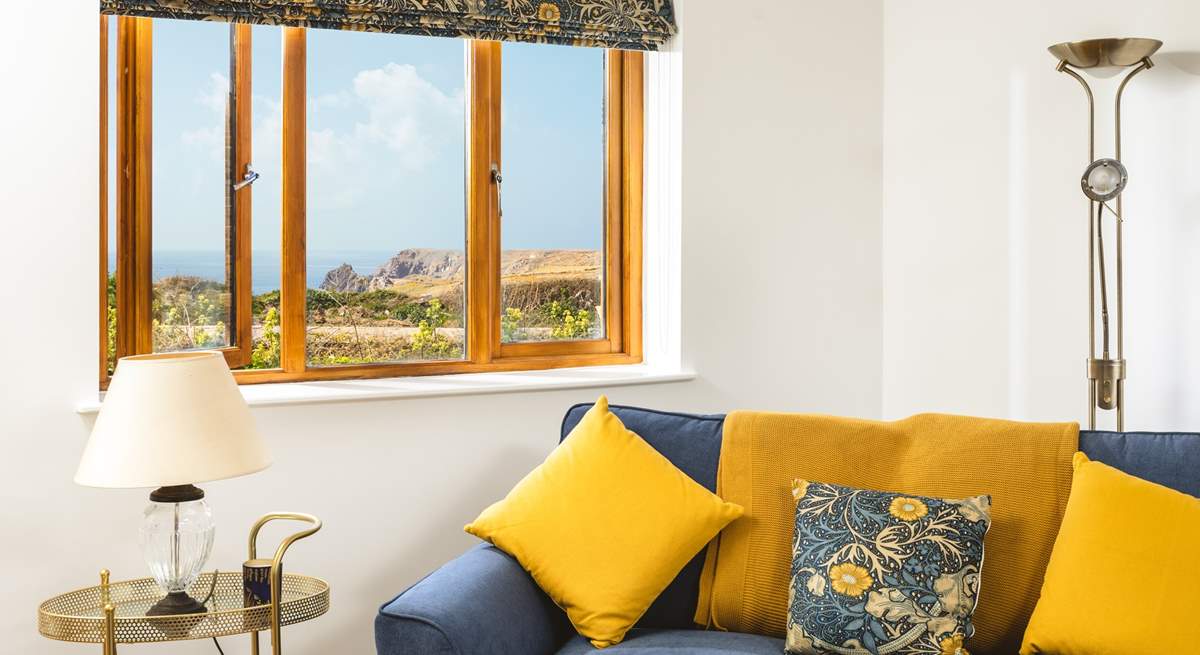 The sitting-room has views over Kynance Cove too. 